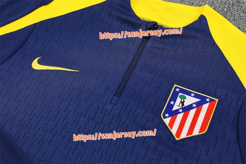 2025/2026 Club Atlético de Madrid blue Training suit set long sleeves
