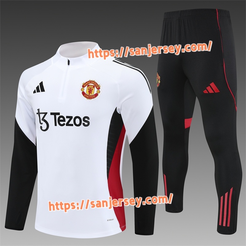 2025/2026 Manchester United White Training suit set long sleeves