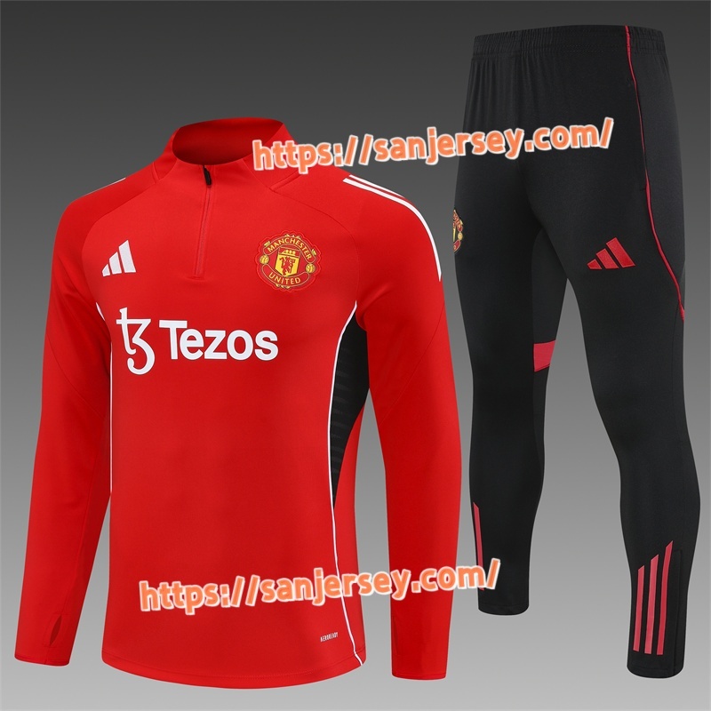 2025/2026 Manchester United Red Training suit set long sleeves