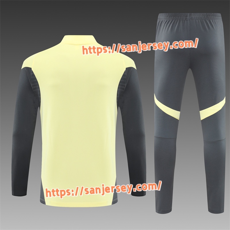 2025/2026 Real Madrid yellow Training suit set long sleeves