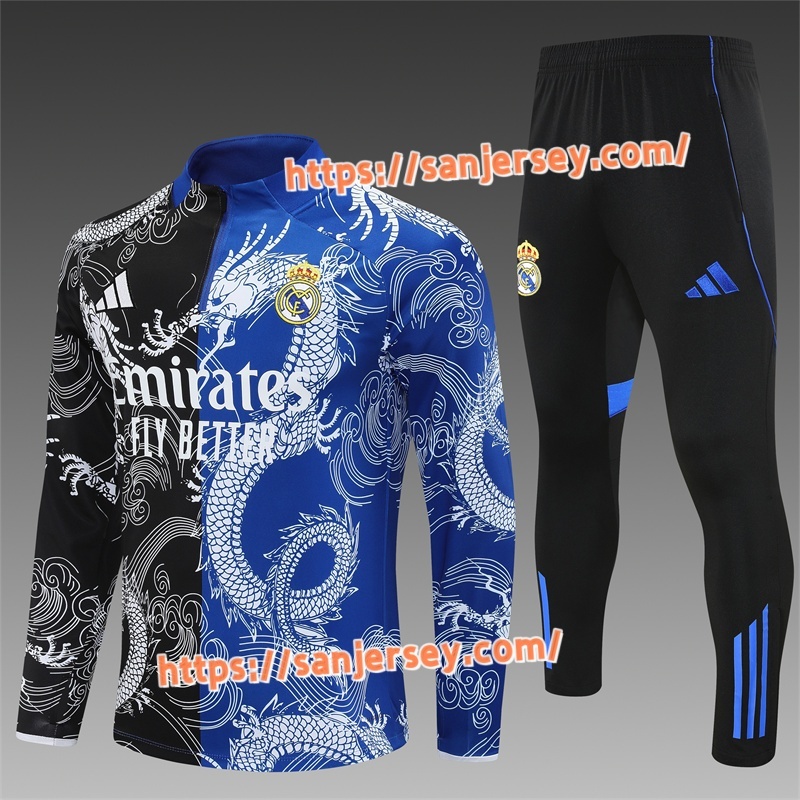 2025/2026 Real Madrid Royal , Black Training suit set long sleeves