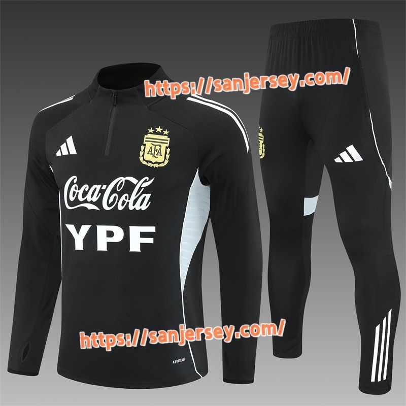 2025/2026 Argentina black Training suit set long sleeves