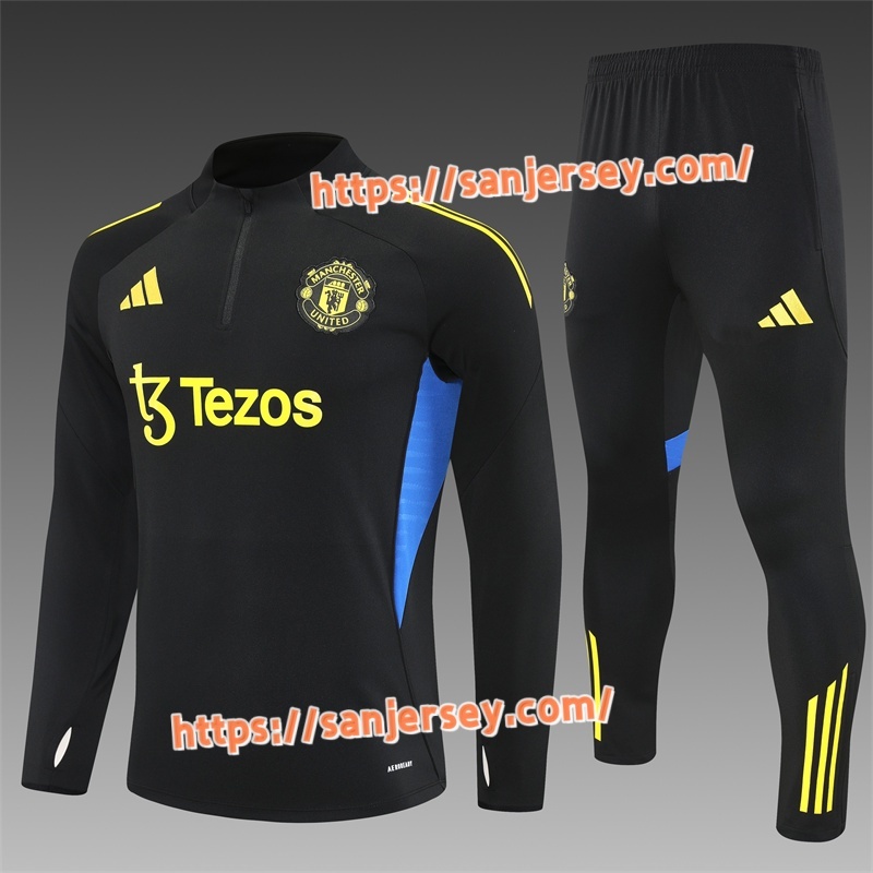 2025/2026 Manchester United Black Training suit set long sleeves