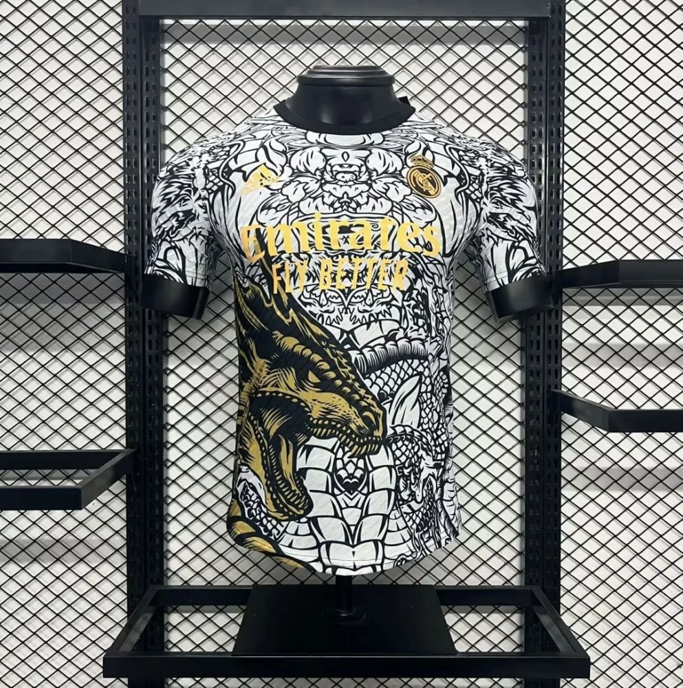 2024/2025 Real Madrid Black and White Dragon Special Edition Football Shirt For Player Version