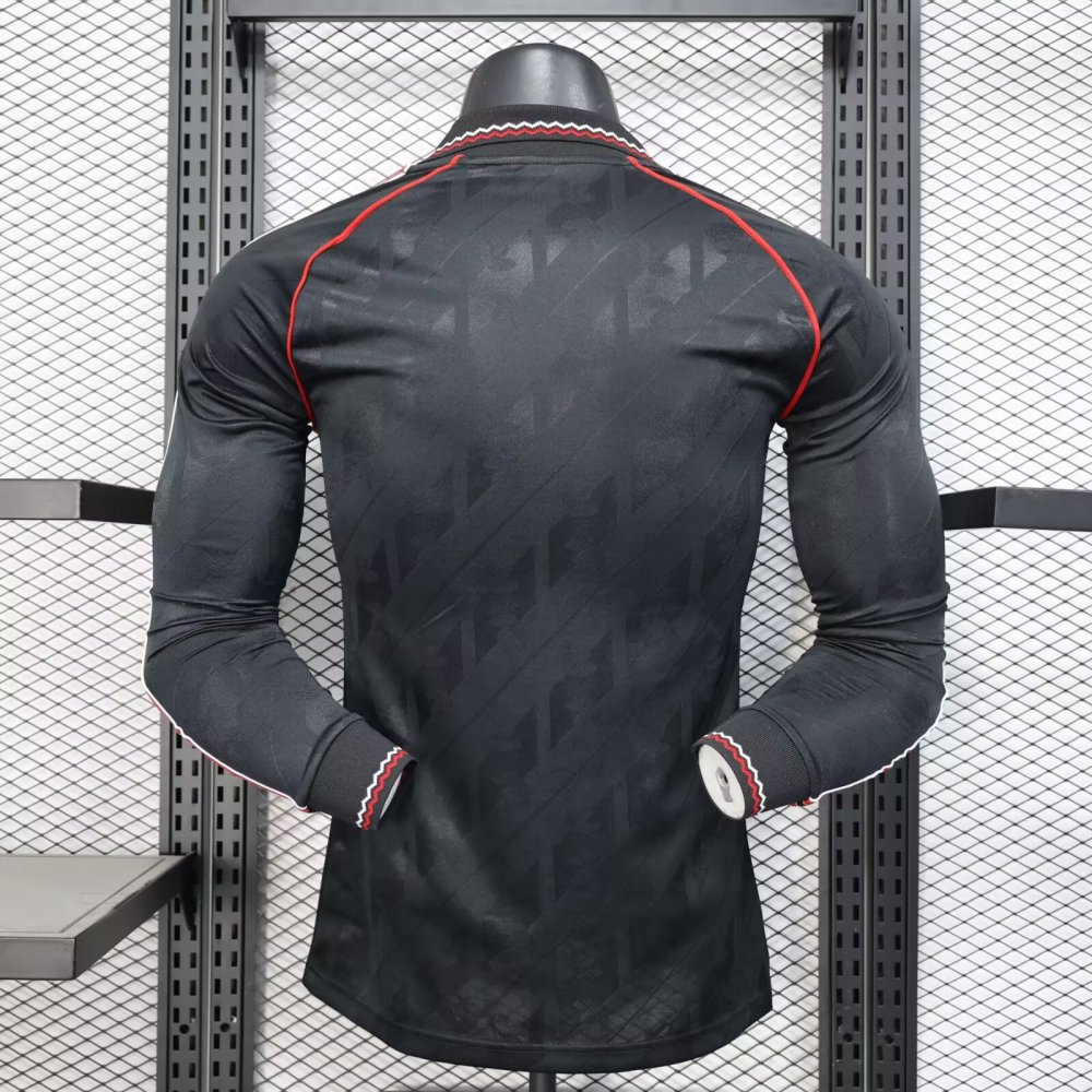 2024/2025   Retro Manchester United black  Long Sleeves version  soccer jersey