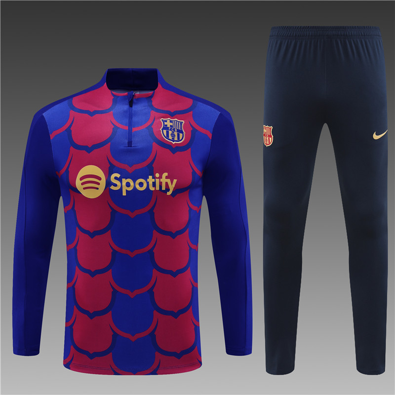 2024/2025 Barcelona  Training  Red and Blue Camouflage Jersey