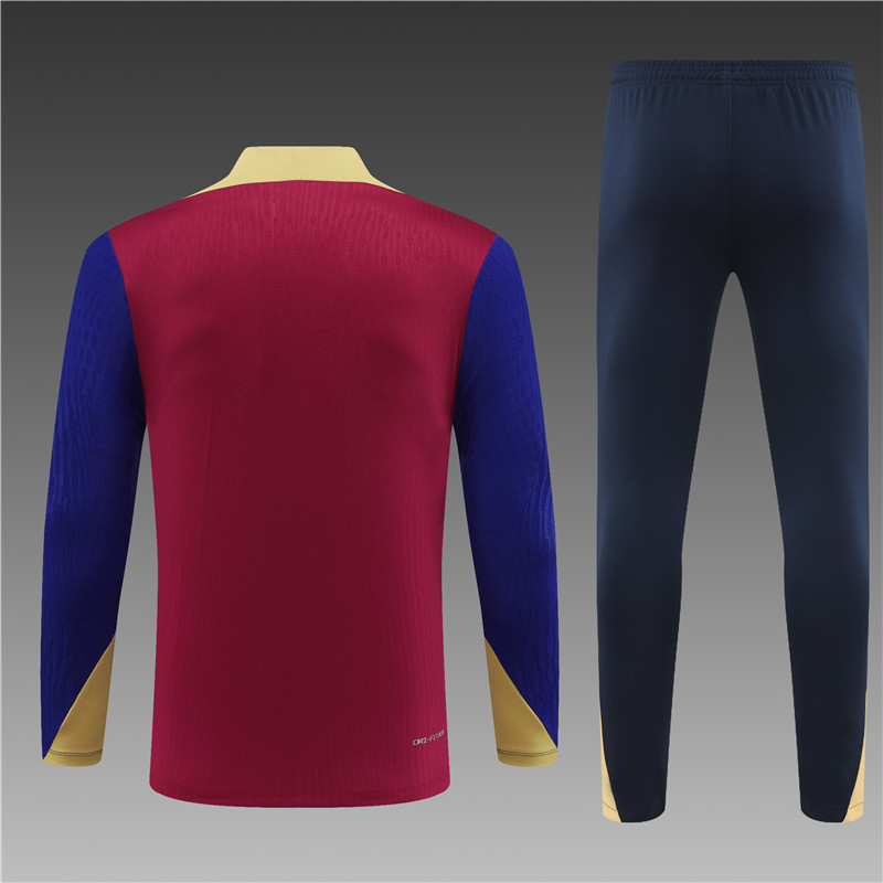 2024/2025 Barcelona Half-Pull Training Suit Red Football Shirt