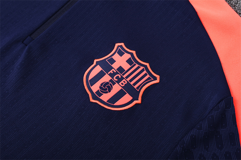 2025/2026 Barcelona Half-Pull Royal Blue Training Suit Red Football Shirt
