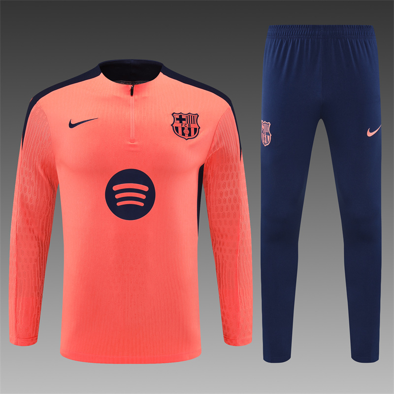 2024/2025 Barcelona Half-Pull orange Training Suit Red Football Shirt