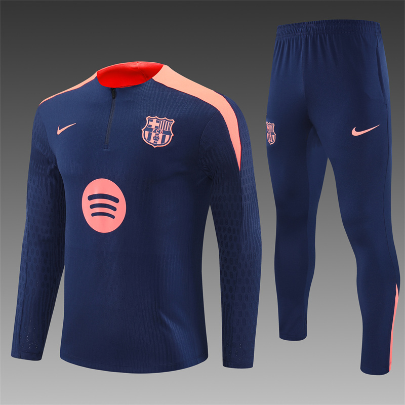 2025/2026 Barcelona Half-Pull Royal Blue Training Suit Red Football Shirt