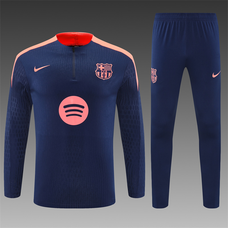 2025/2026 Barcelona Half-Pull Royal Blue Training Suit Red Football Shirt