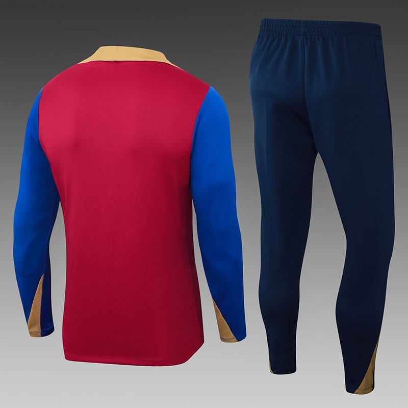 2024/2025 Barcelona Half-Pull Training Suit Red Blue Football Shirt