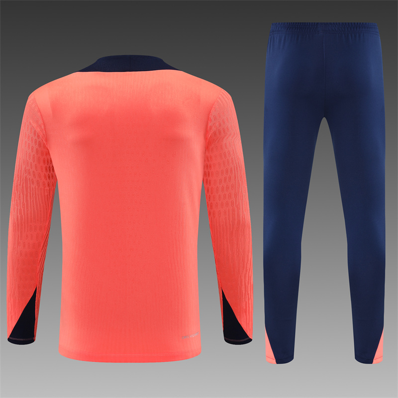 2024/2025 Barcelona Half-Pull orange Training Suit Red Football Shirt