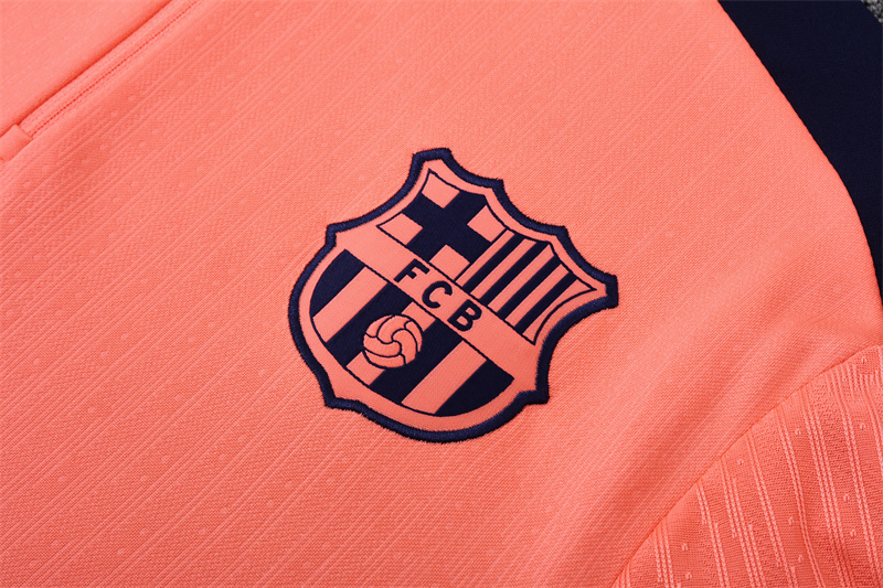 2024/2025 Barcelona Half-Pull orange Training Suit Red Football Shirt