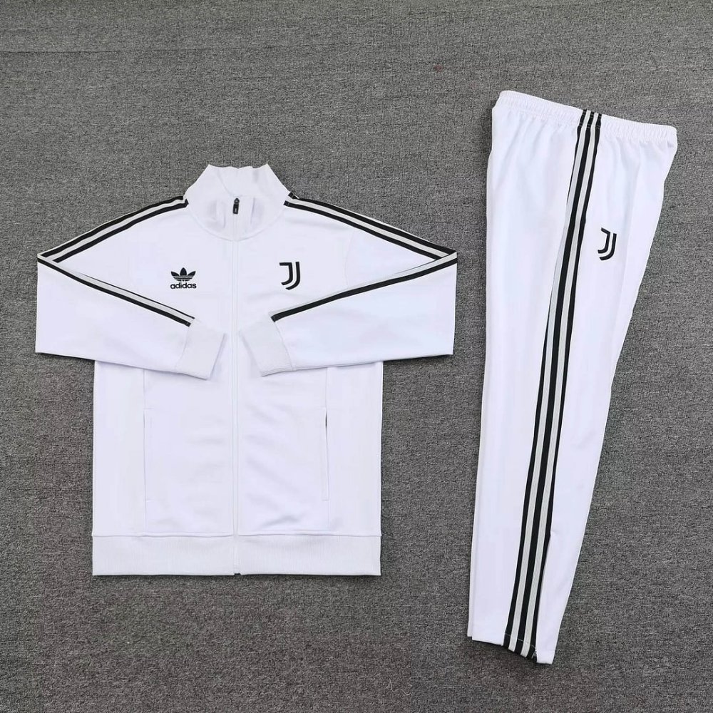 2024/2025 Juventus Long Zipped Jacket Training Suit White Football Shirt