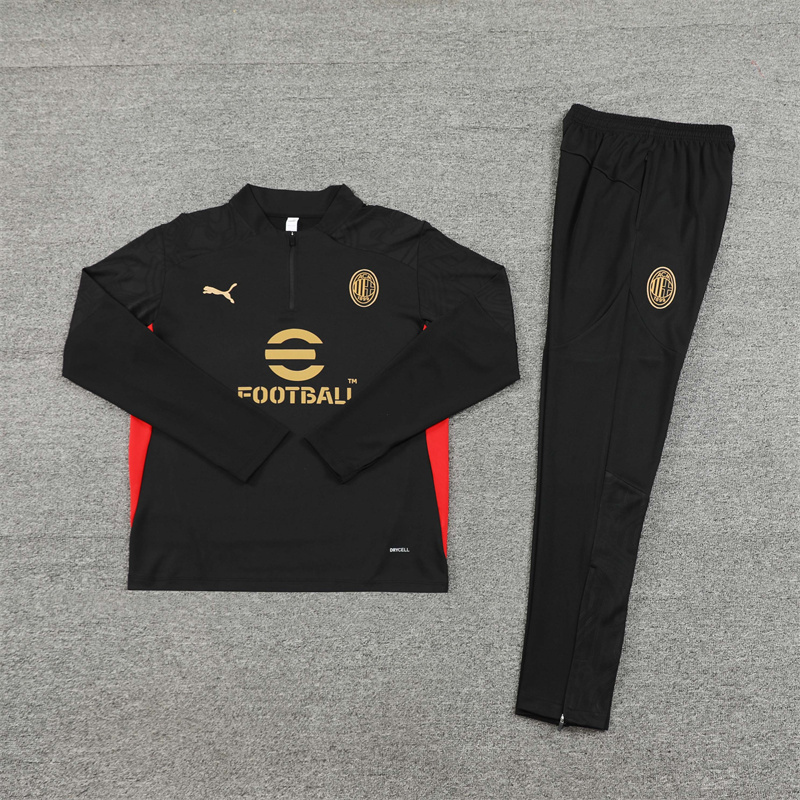2024/2025  AC Milan Black Half-Pull Training Suit Player Edition