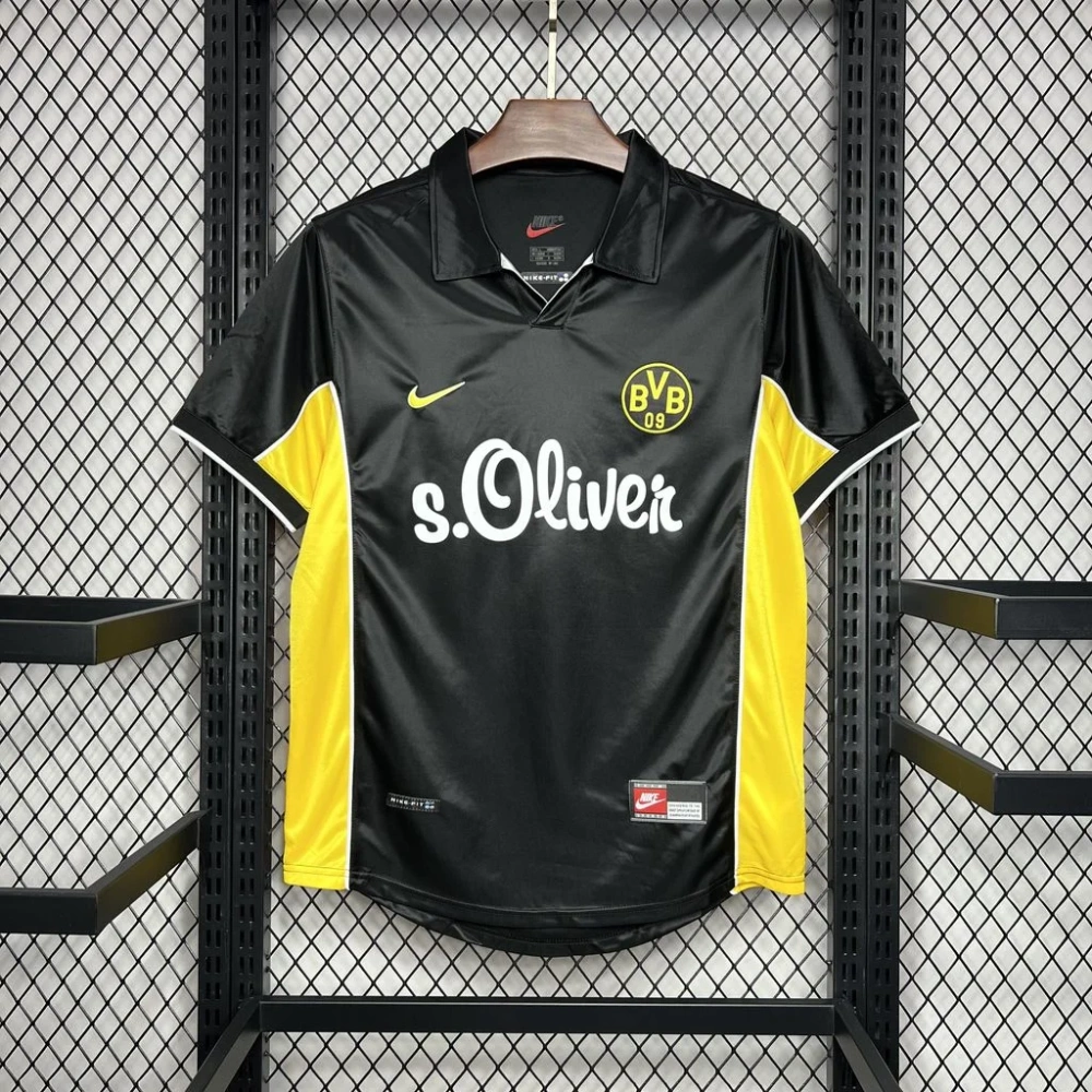 1998/2000 Dortmund Retro Black  Away Football Shirt（ Fans Edition ）