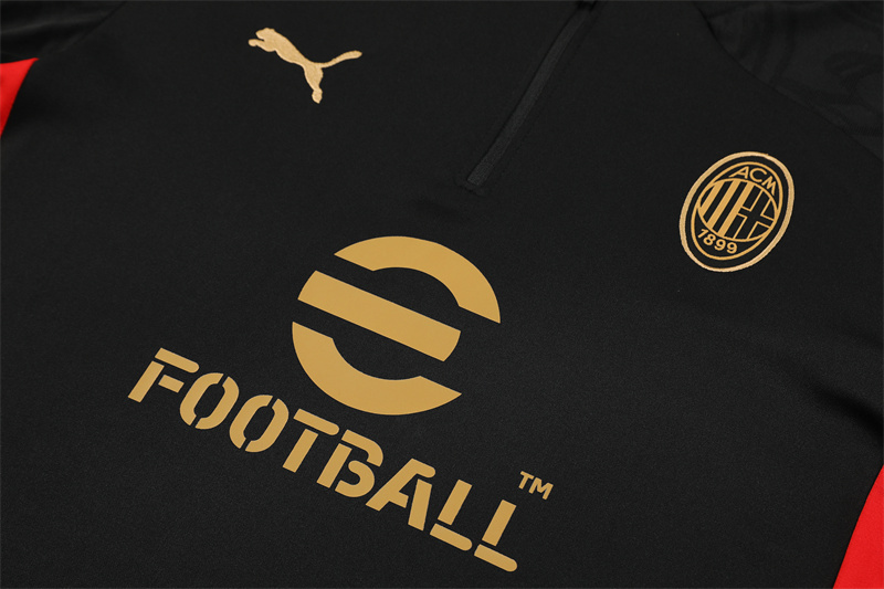 2024/2025  AC Milan Black Half-Pull Training Suit Player Edition