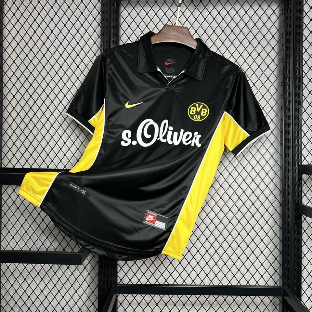 1998/2000 Dortmund Retro Black  Away Football Shirt（ Fans Edition ）