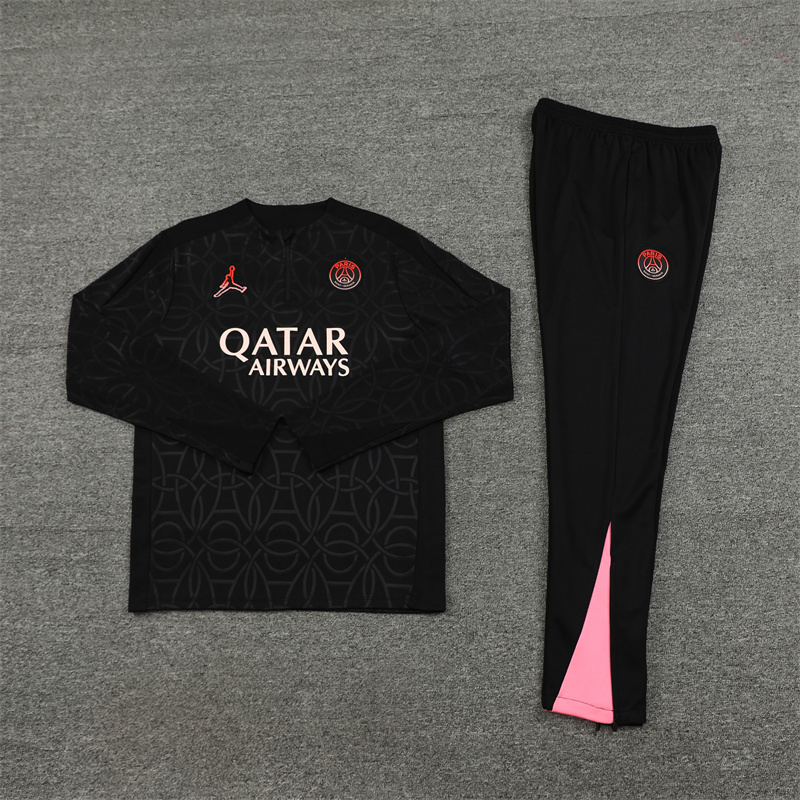 2024/2025 Paris Saint-Germain Black Gold Half-Pull Training Suit