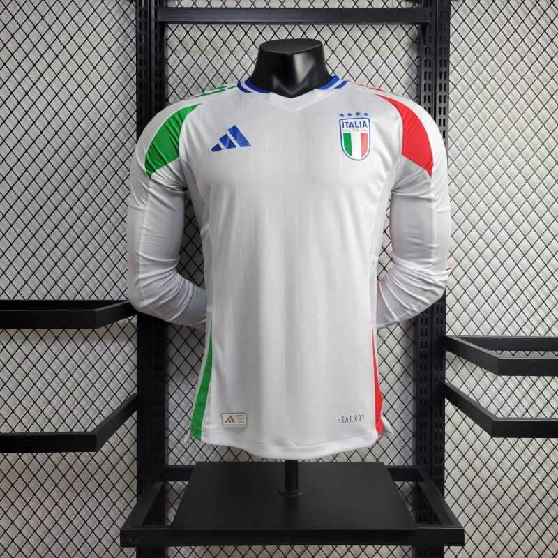 2024 Italy Long Sleeve Away Football Shirt（Player Version ）