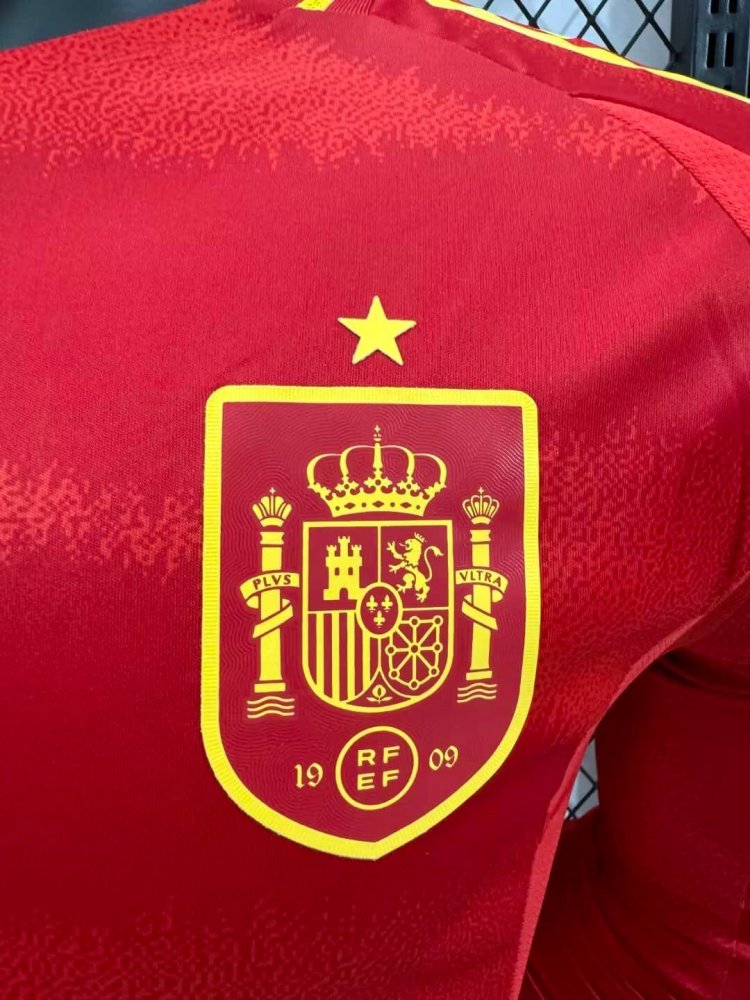 2024 Spain Long Sleeve Home Football Shirt（ Player Version ）