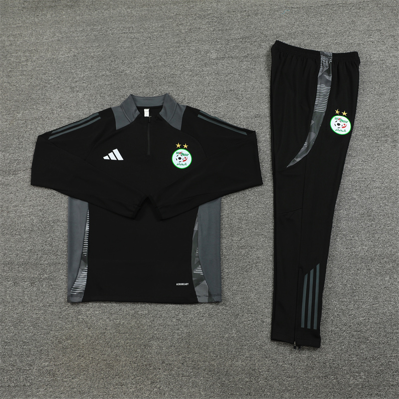 2024/2025 Algeria Black Half-Pull Training Suit  Player Edition Jersey