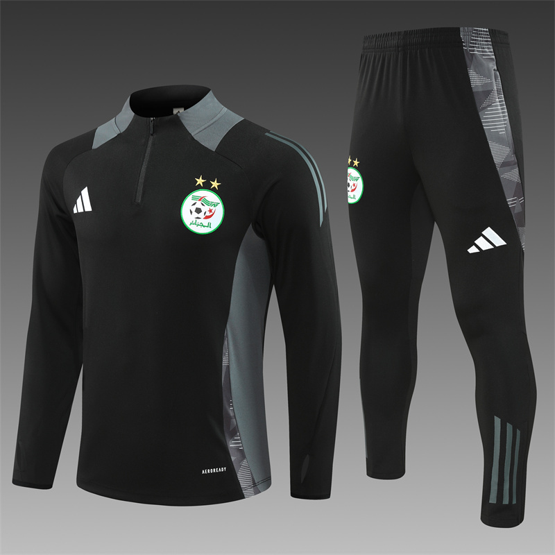 2024/2025 Algeria Black Half-Pull Training Suit  Player Edition Jersey