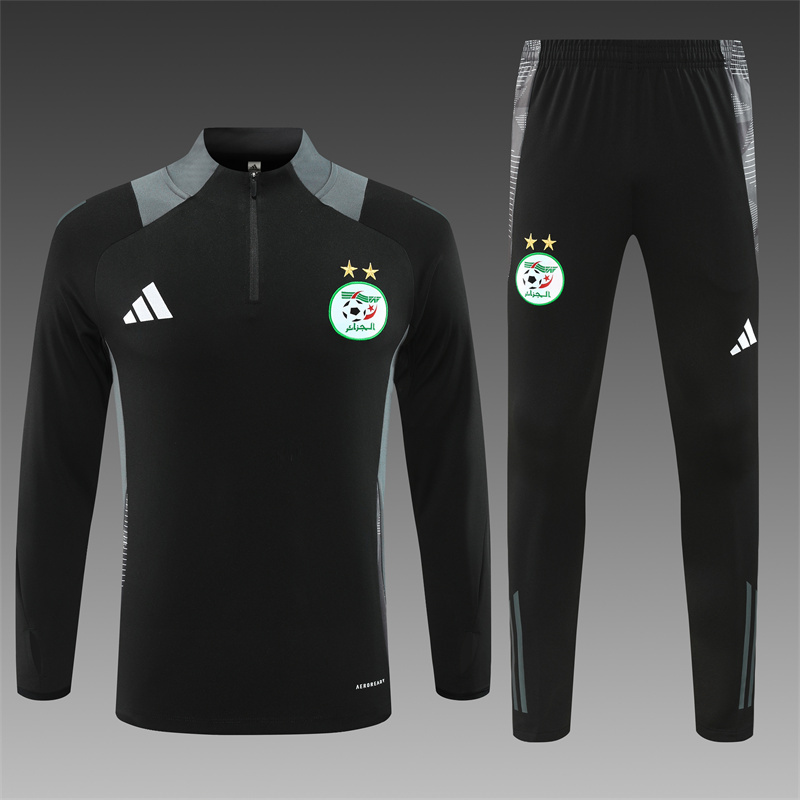 2024/2025 Algeria Black Half-Pull Training Suit  Player Edition Jersey