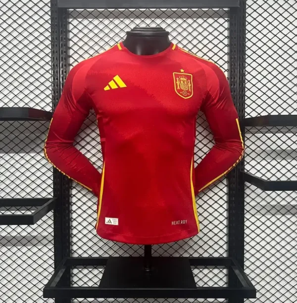 2024 Spain Long Sleeve Home Football Shirt（ Player Version ）