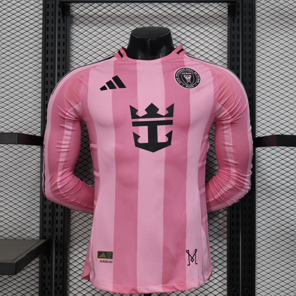 2025/2026 Miami long sleeves Home Soccer Jersey (Player Version)