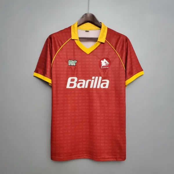 Retro 1990-1991 Roma Soccer Jersey Home