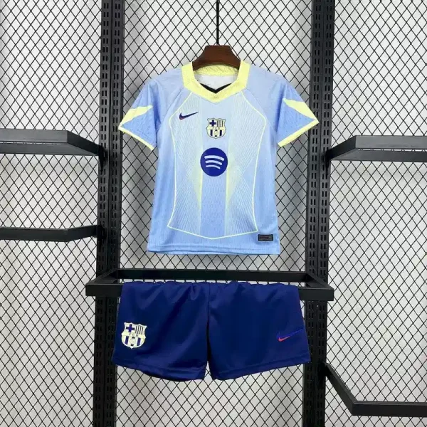 2025/2026 Barcelona Special Edition Blue Soccer Jersey(Kids Kit)