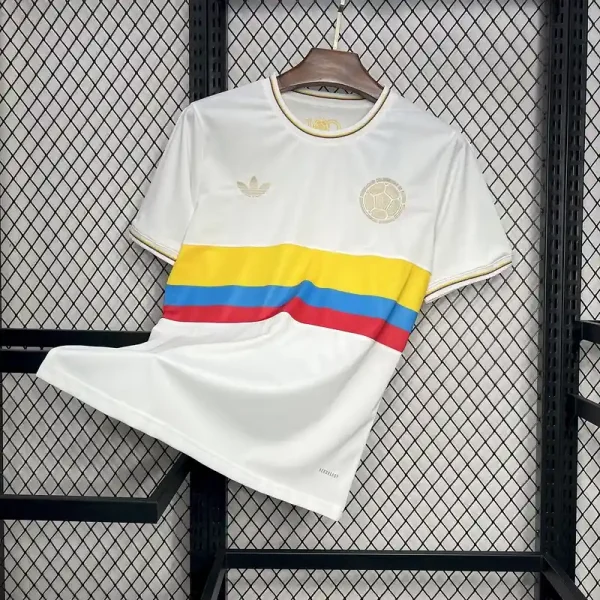 2024 Colombia 100th White Soccer Jersey（ Fans Edition ）