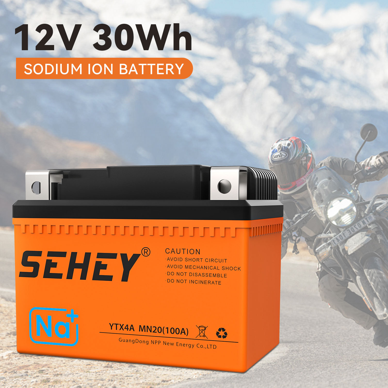 12V Motorcycle Starter Battery Sodium-ion Starter Battery High CCA Low Temperature
