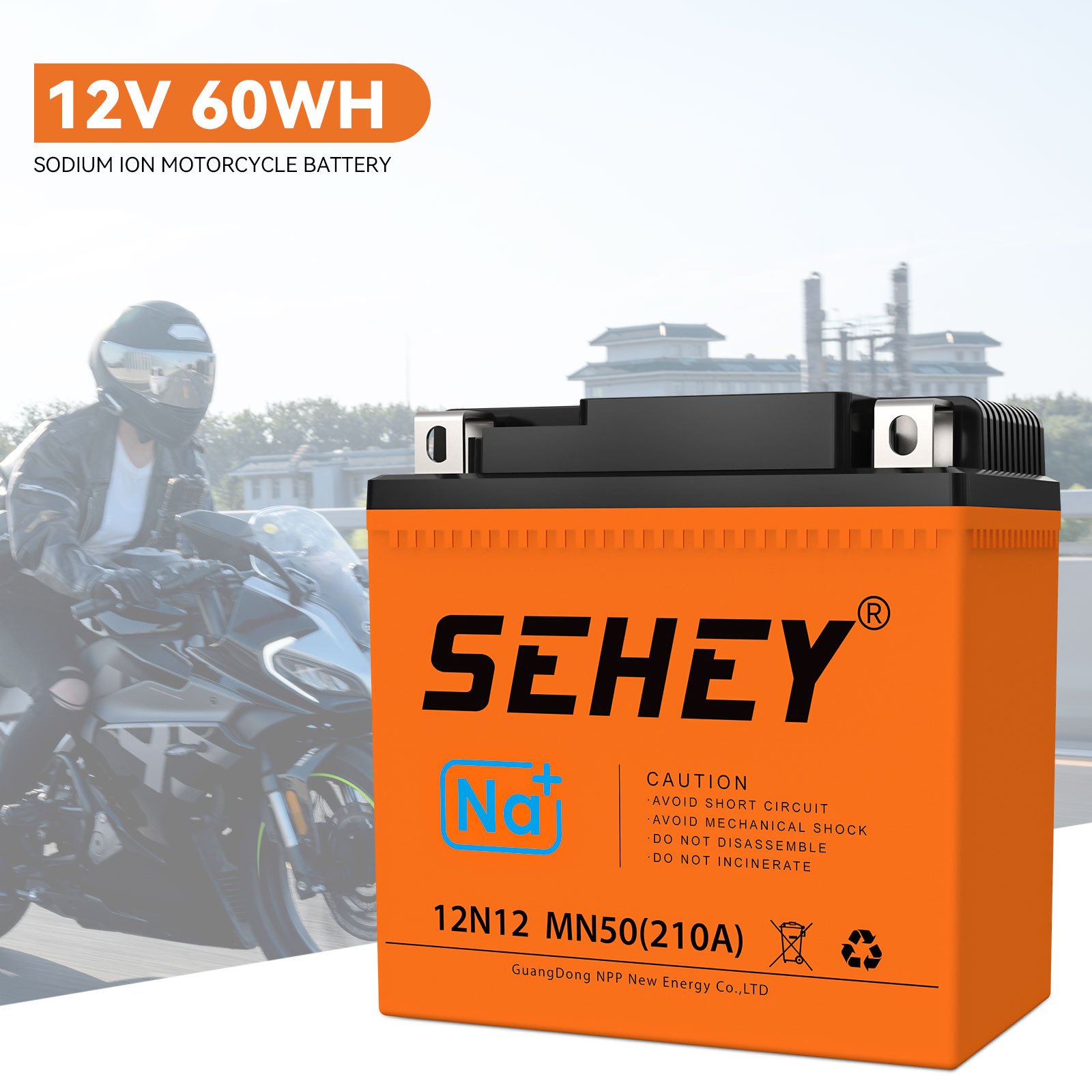 12V Motorcycle Starter Battery Sodium-ion Starter Battery High CCA Low Temperature