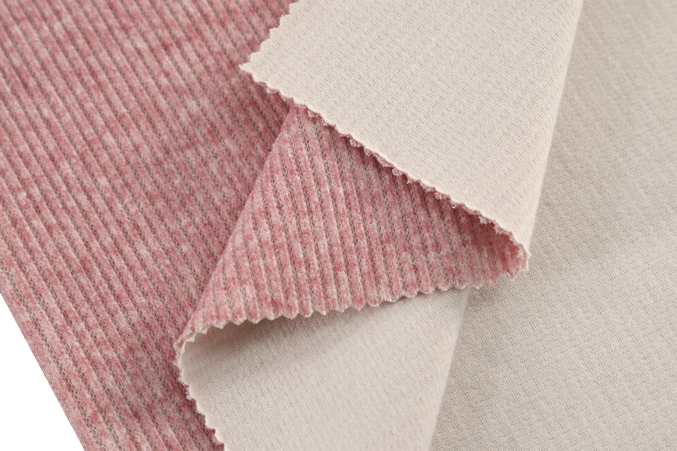 Cashmere - Like Fabric # 990 Berry Fleece Fine Stripe