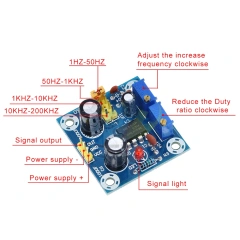 NE555 Pulse Frequency Duty Cycle Square Wave Rectangular Wave Signal Generator Adjustable 555 Board NE555P Module