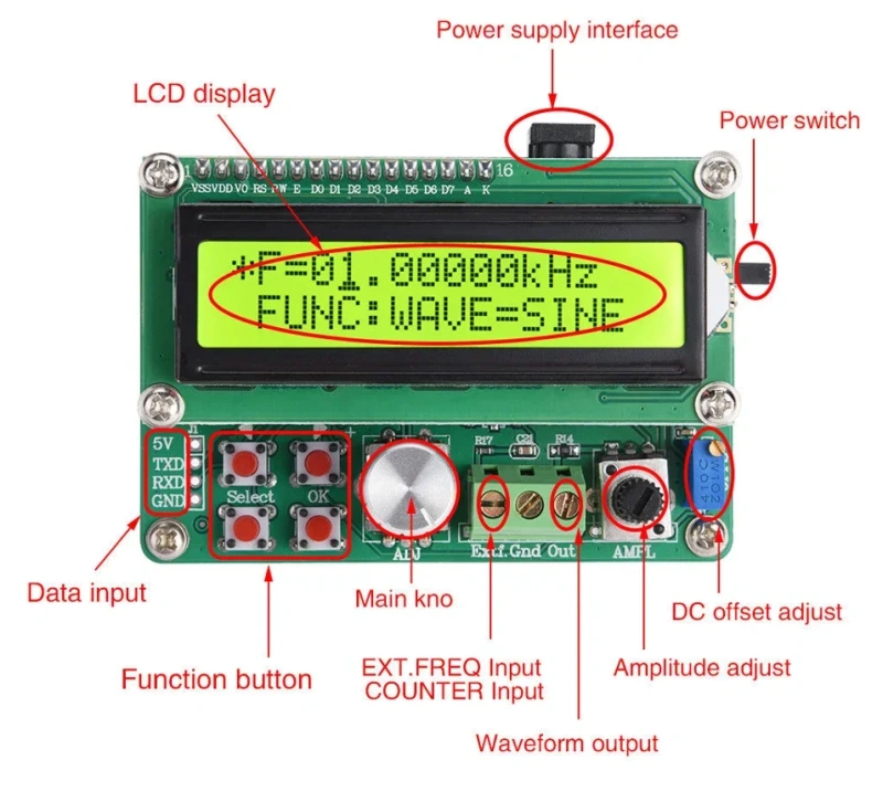 FYE050 Cost-effective / Power Arbitrary Waveform DDS Function Signal Generator Module / Frequency Meter Content_copy Share