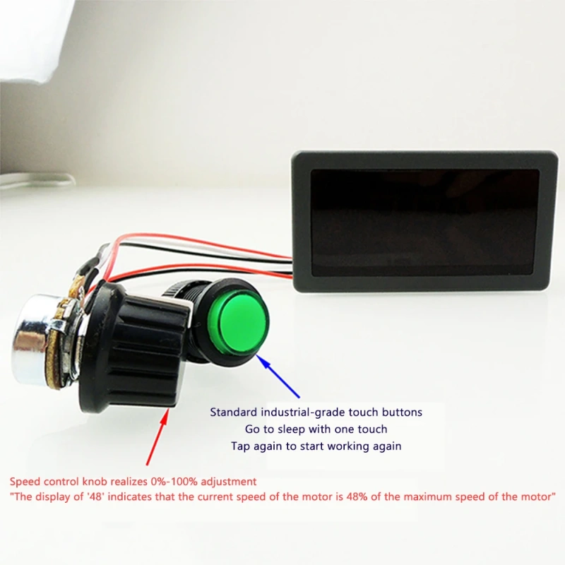 CCM5D PWM Controller Motor Speed Controller Knob Adjustment Stepless Speed Switch Controller LED Digital Display
