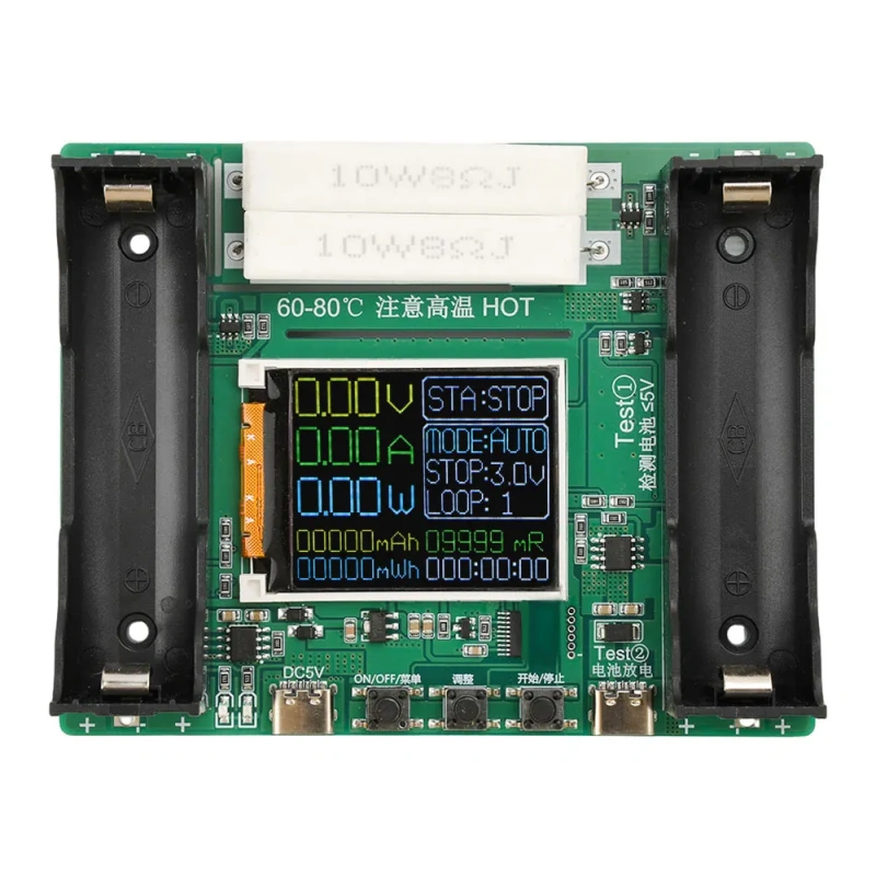 LCD Display Battery Capacity Tester MAh MWh 18650 Lithium Battery Digital Type-C Measurement Battery Power Detector Module
