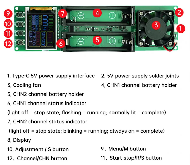 18650 Battery Capacity and Internal Resistance Tester