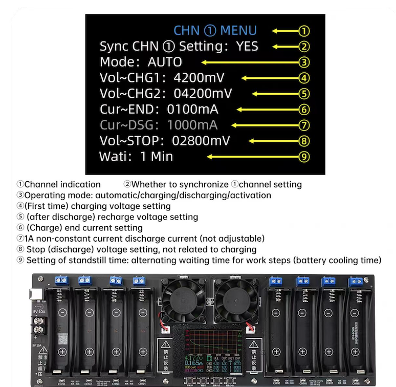18650 Battery Capacity and Internal Resistance Tester
