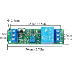 Adjustable Delay Monostable Trigger Relay Module 3V-24V DC 10s-60s/10min Timer Switch for Arduino/Robotics/Smart Home