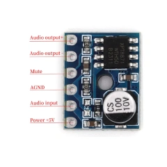5128 Amplifier Board 5W Class D Digital Amplifier Board Mono Audio Module Low Distortion VS88715V DC2.5-5.5V LTK5128 Class AB