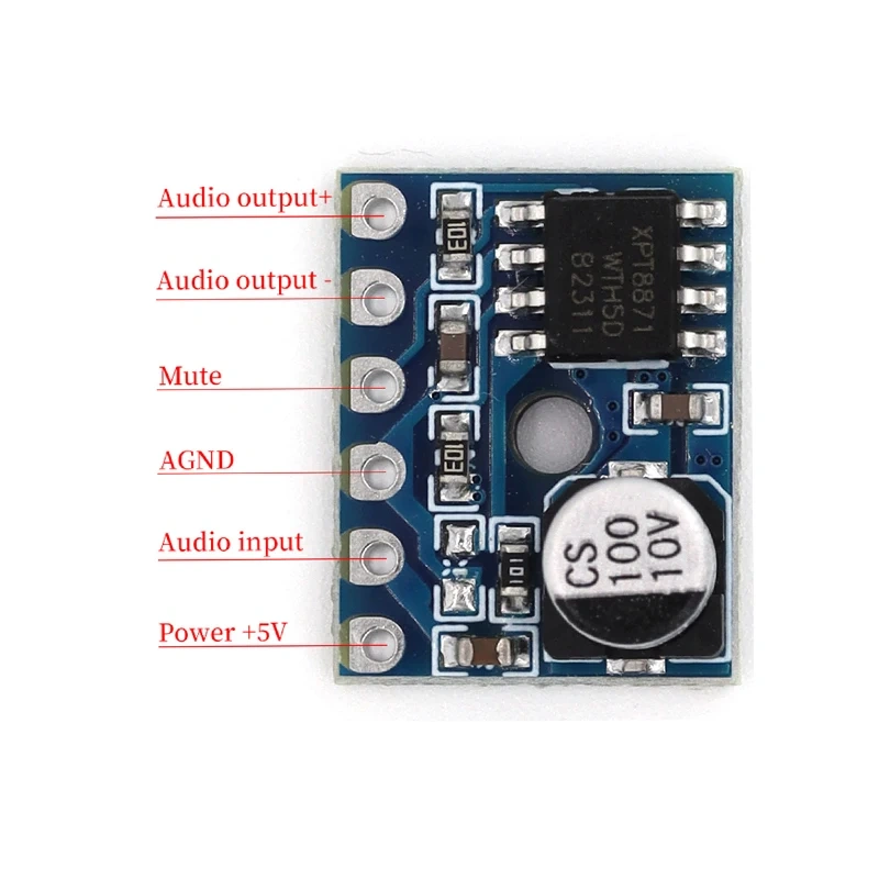 5128 Amplifier Board 5W Class D Digital Amplifier Board Mono Audio Module Low Distortion VS88715V DC2.5-5.5V LTK5128 Class AB