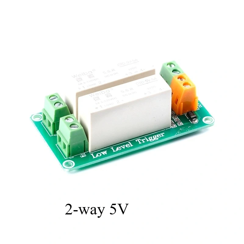 1 2 Channels 5V/12V/24V Low-level Trigger Solid State Relay Module DC-controlled DC Single-phase Device