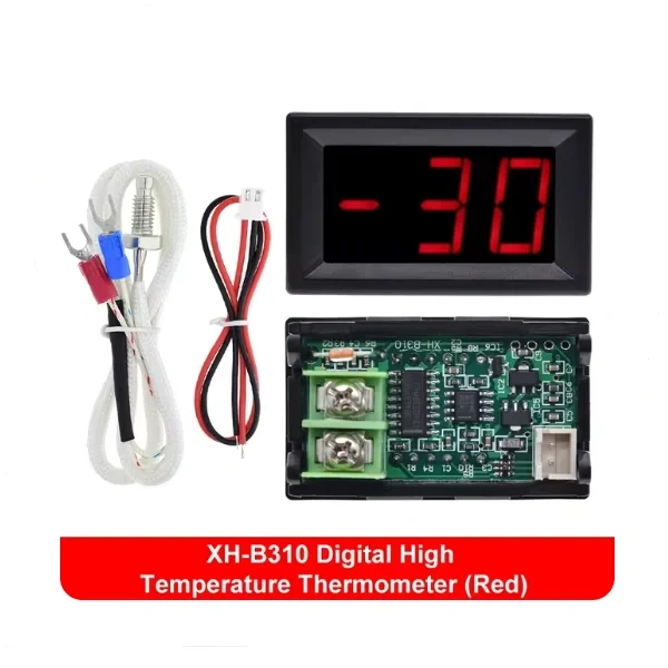 XH-B310 Digital High Temperature Thermometer K-type Thermocouple Industrial Digital Temperature Meter -30~800 Degree DC12V