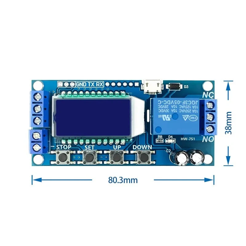 1~20Pcs 1-circuit Relay Module Delayed Power-off Disconnection Trigger Delayed Cycle Timing Circuit Switch XY-LJ02