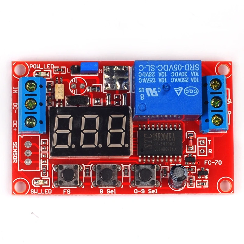 Digital Display Adjustable Power-on/cycle/high and Low Level Trigger Multi-function Delay 5V 12V 24V Relay Module